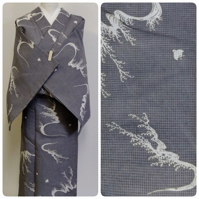 最安値，大得価】 ◇涼し薄水色の花華浴衣 新品未使用 呉服店購入和装