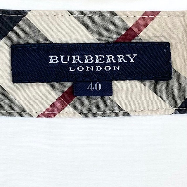 中古 バーバリーロンドン BURBERRY LONDON 七分袖 シャツブラウス 白