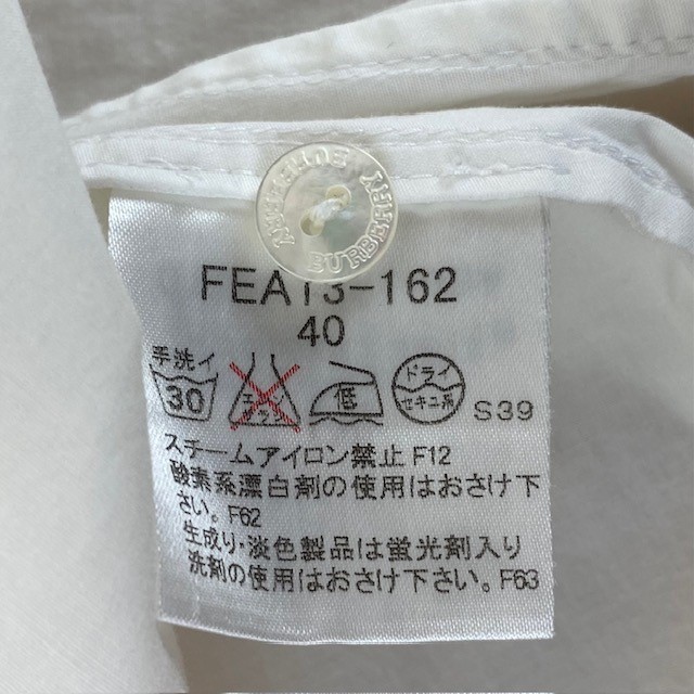 中古 バーバリーロンドン BURBERRY LONDON 七分袖 シャツブラウス 白