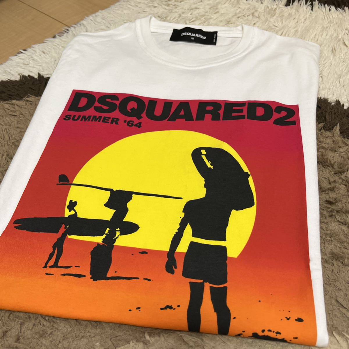 DSQUARED2 フォトプリント サーフィン サーファー Tシャツ