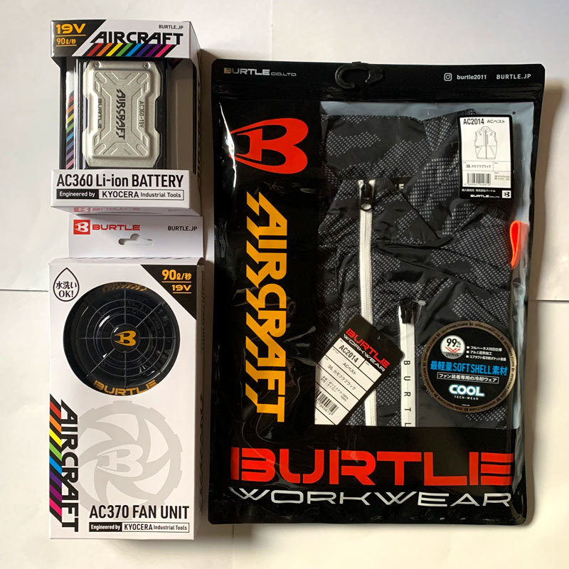 XL 送料込み 新品 BURTLE AC2014 360 370 バッテリー ファン セット