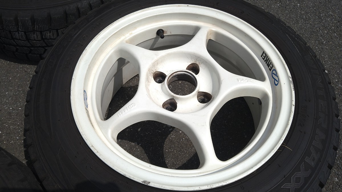 ENKEI RP01 PCD100 15インチ7J OFF+35 4本 スタッドレス185/60R15付 