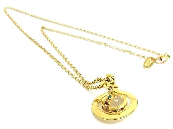 1円 ■極美品■ Vivienne Westwood ヴィヴィアンウエストウッド タイニーオーブ ネックレス ペンダント アクセサリー ゴールド系 AM9079