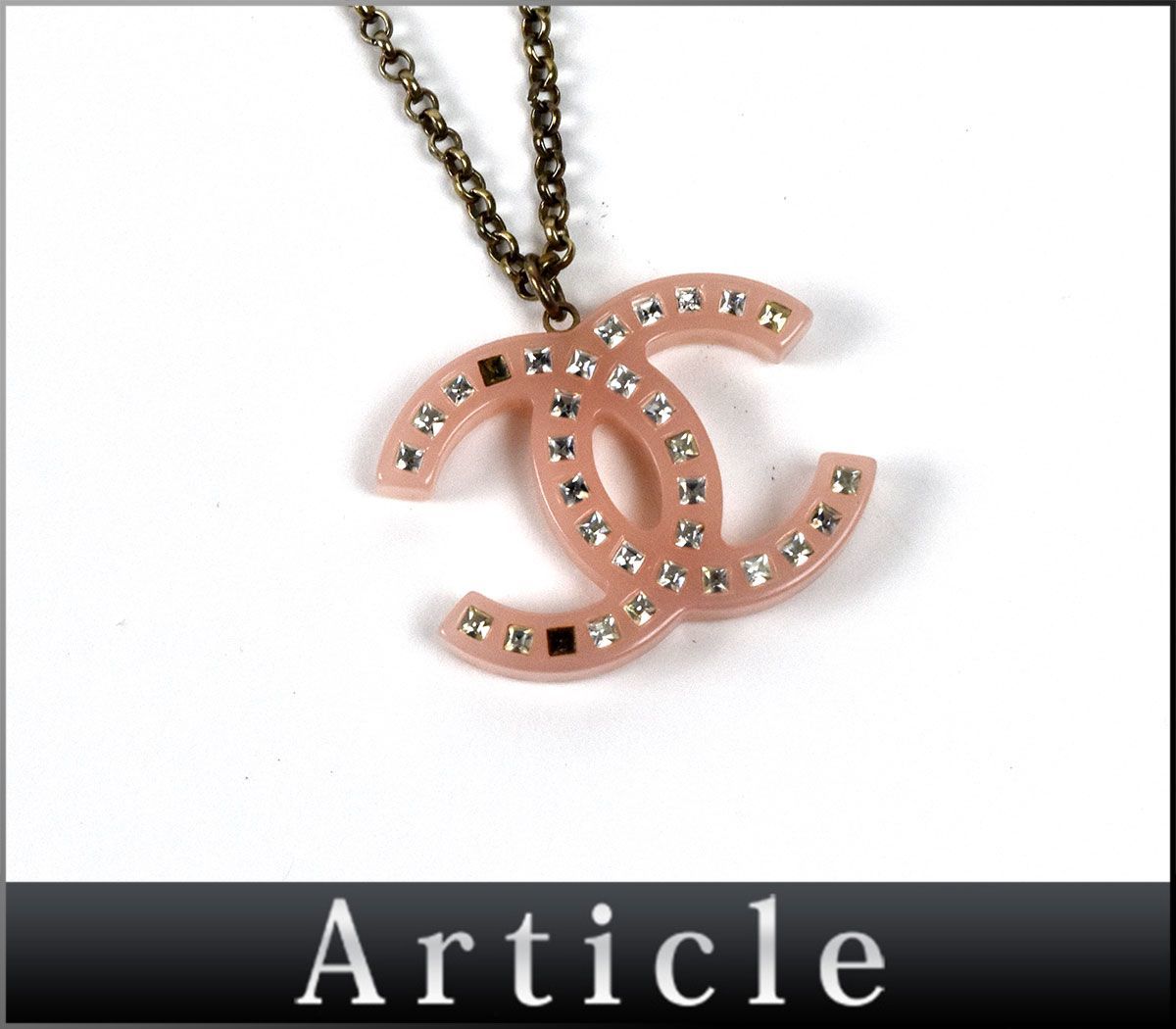 153996♪ CHANEL シャネル ココマーク ネックレス 07A 樹脂 ライン