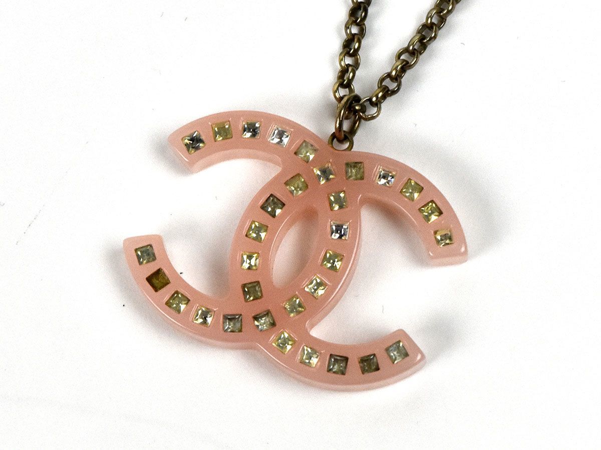 153996♪ CHANEL シャネル ココマーク ネックレス 07A 樹脂 ライン