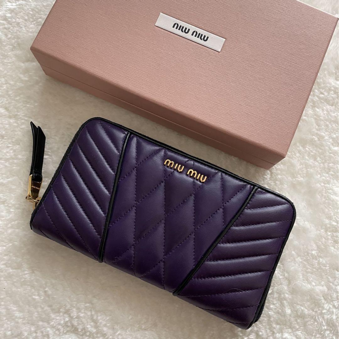 レディース ミュウミュウ MIU MiuMiu(ミュウミュウ) ラウンドジップ