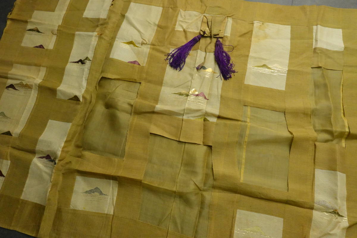 時代物◆夏物◆極上西陣織◆絽織◆正絹◆七条袈裟◆法衣◆装束◆正絹◆175cm×107cm ◆如法衣五条袈裟横被修多羅装束三角打敷表具表装