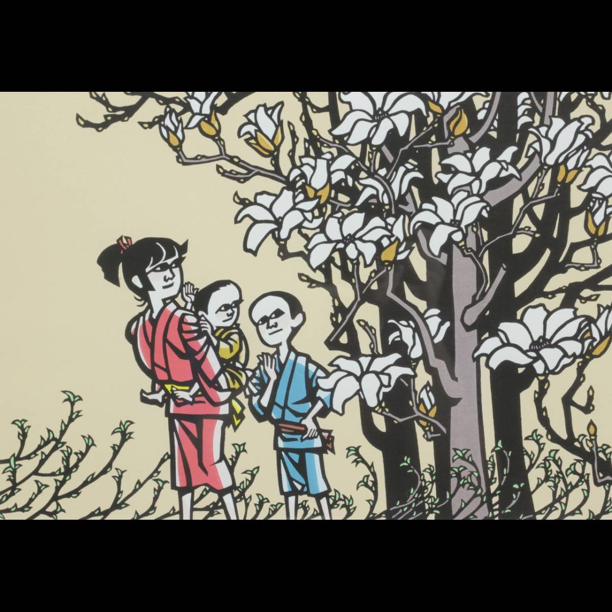 ◇錵◇ 真作保証 滝平二郎「花 シリーズ春」リトグラフ 22/30 直筆 