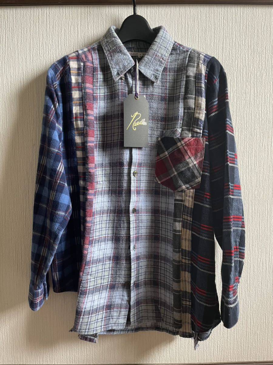 Sサイズ Rebuild by Needles リビルドバイニードルス ネルシャツ