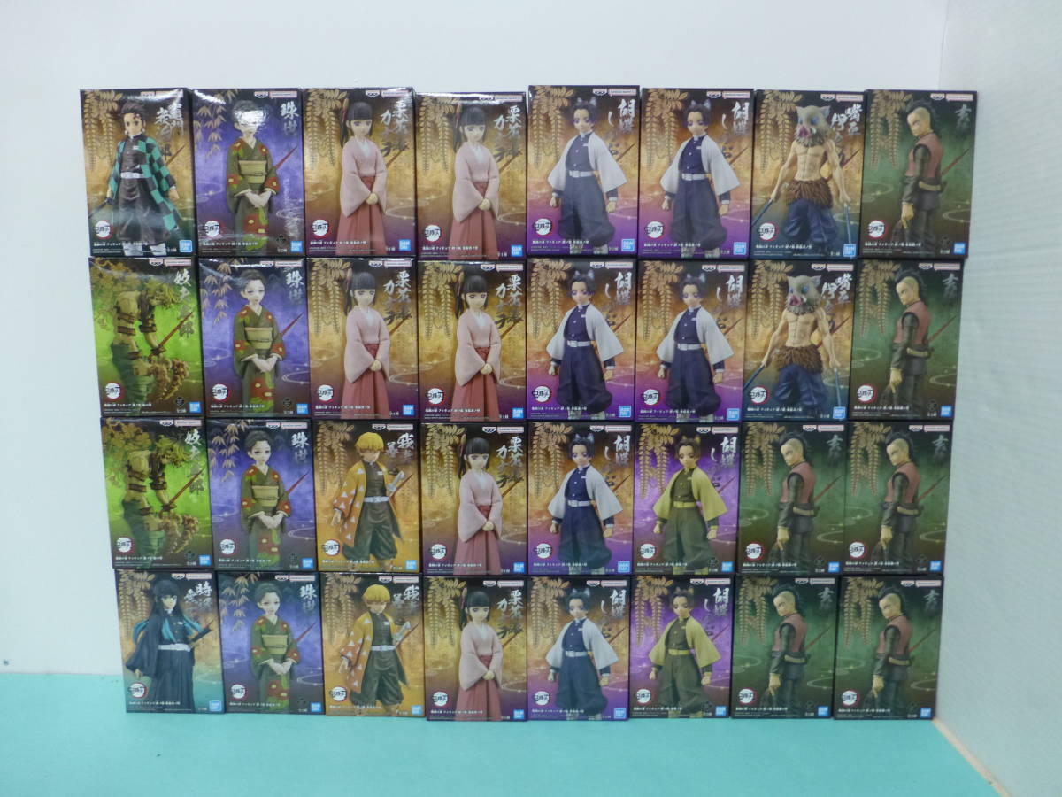 084)未開封 鬼滅の刃 プライズ フィギュア 32体まとめ 炭治郎/善逸/伊之助/カナヲ/胡蝶/玄弥/時透/珠世/妓夫太郎 等
