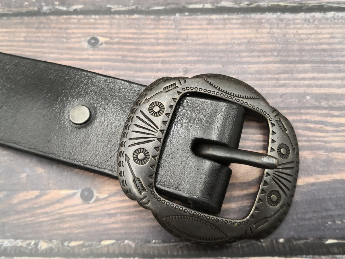 RRL ダブルアールエル 本革ベルト アメリカ製 スタッズベルト 厚重