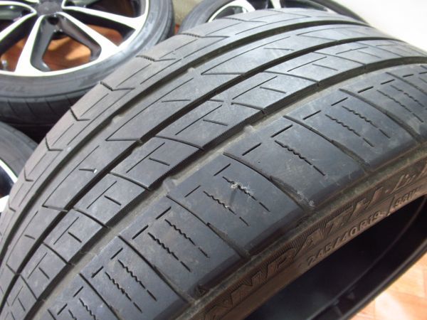 8j 114.3の中古品 19インチ ヴァレスト WREST ホイール（リム径（インチ）19・P.C.D（mm）114.3 WREST 8J-19 off+38 pcd114.3/5Hトーヨー TRANPATH LuⅡ 245/40R19 19インチアルミホイール+2020年タイヤ付4本アルファード/ヴェルファイア