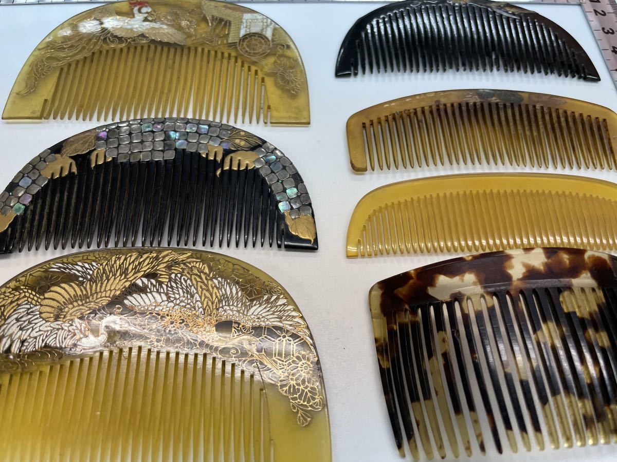 アンティーク 櫛 まとめて 本鼈甲 蒔絵 螺鈿 和装小物 くし リメイク