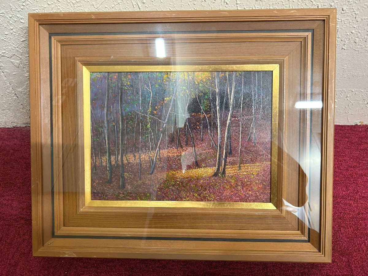 真作 WISH 北村巌 「木洩れ日（武蔵野）」4号 油彩 〇一水会常任委員 日展会員 師:田崎広助/安井曽太郎 #20023066