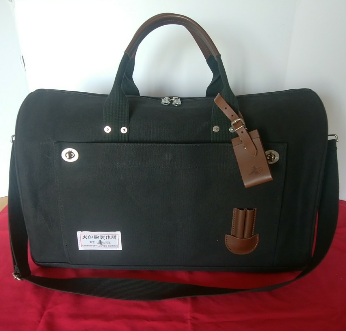 コラボモデル! 美品 犬印鞄製作所 × ゴルフダイジェスト 限定 定価2万4150円 ゴルファーズ帆布ボストン バッグ ボストンバッグ 