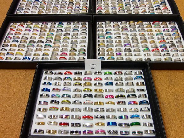 Nx3■ステンレスリング★おまとめて大量500個 指輪 メンズ レディースファッションリング アクセサリー まとめ売り＠＠230805C3