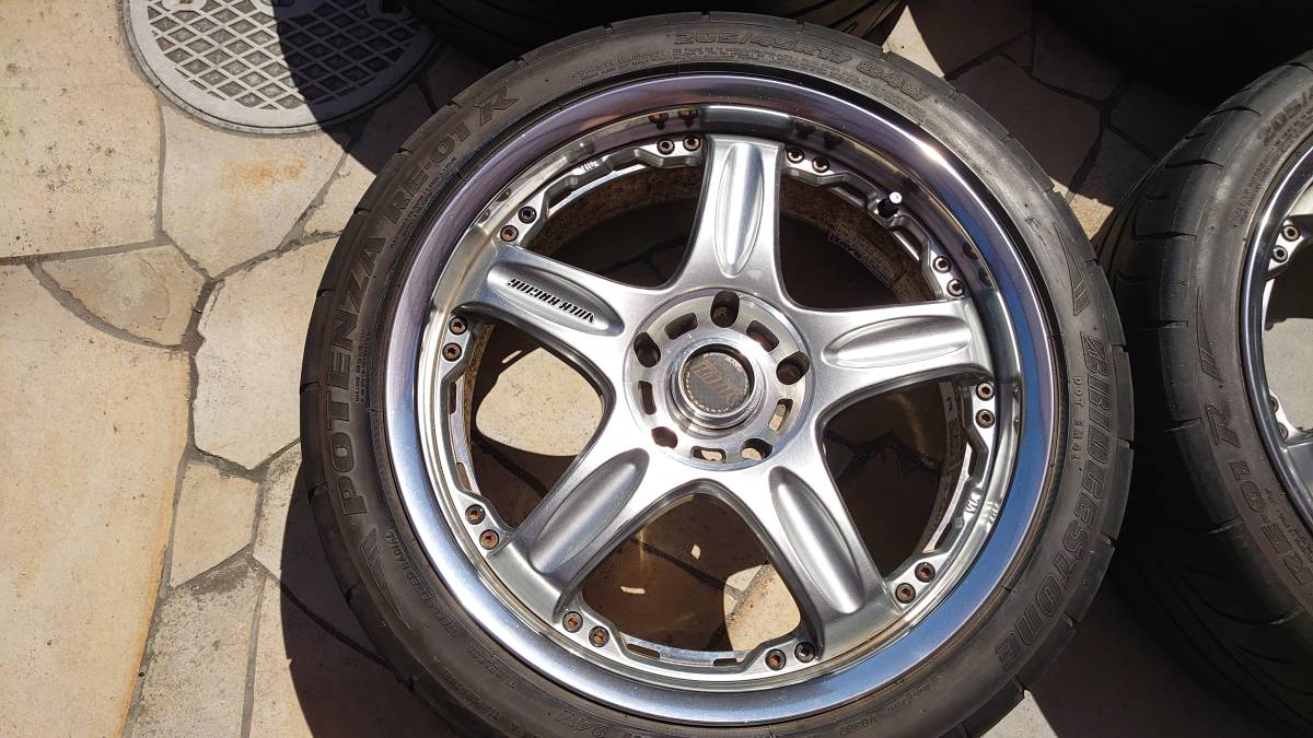 レイズ GT-7 18インチ 8J+37 114.3 メッキ×ガンメタ