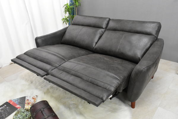 1円～新品 セール価格】35万円 電動リクライニングソファ ダークグレー
