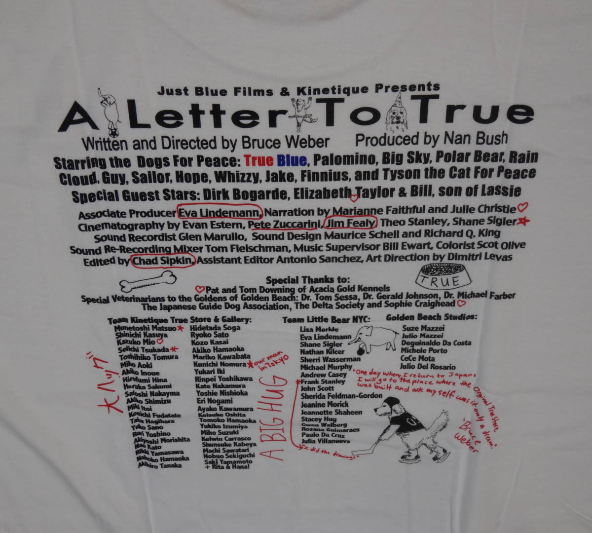 BRUCE WEBER ブルースウェーバー 未使用品 Tシャツ M A LETTER TO TRUE 