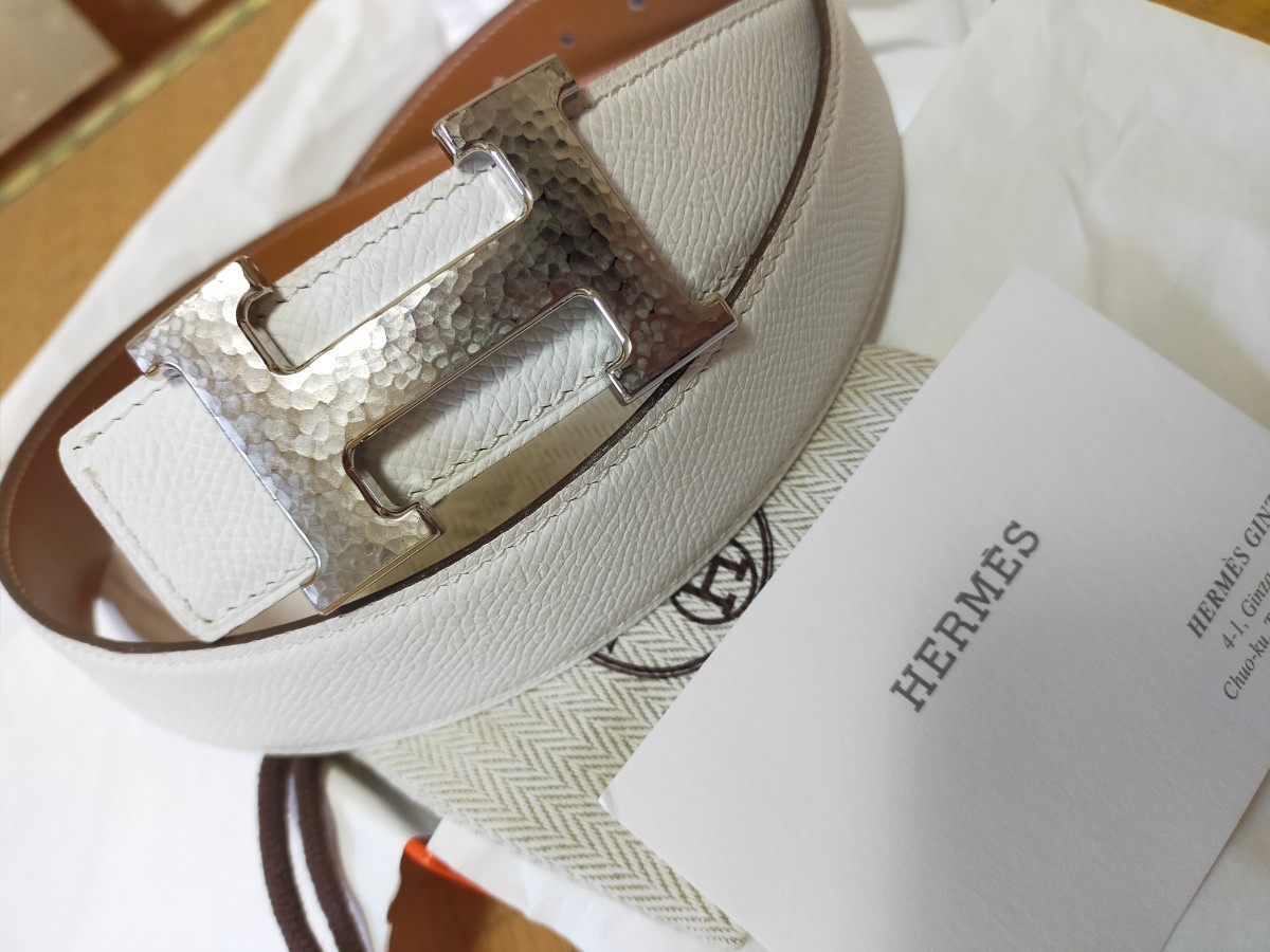 エルメス HERMES メンズ レディース リバーシブル マルトレ 白 