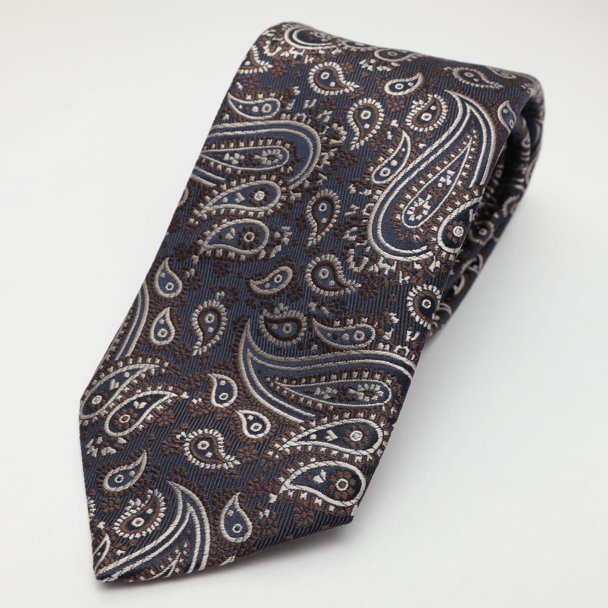 Brioni ネイビー ペイズリー ネクタイ チーフ セット ブリオーニ