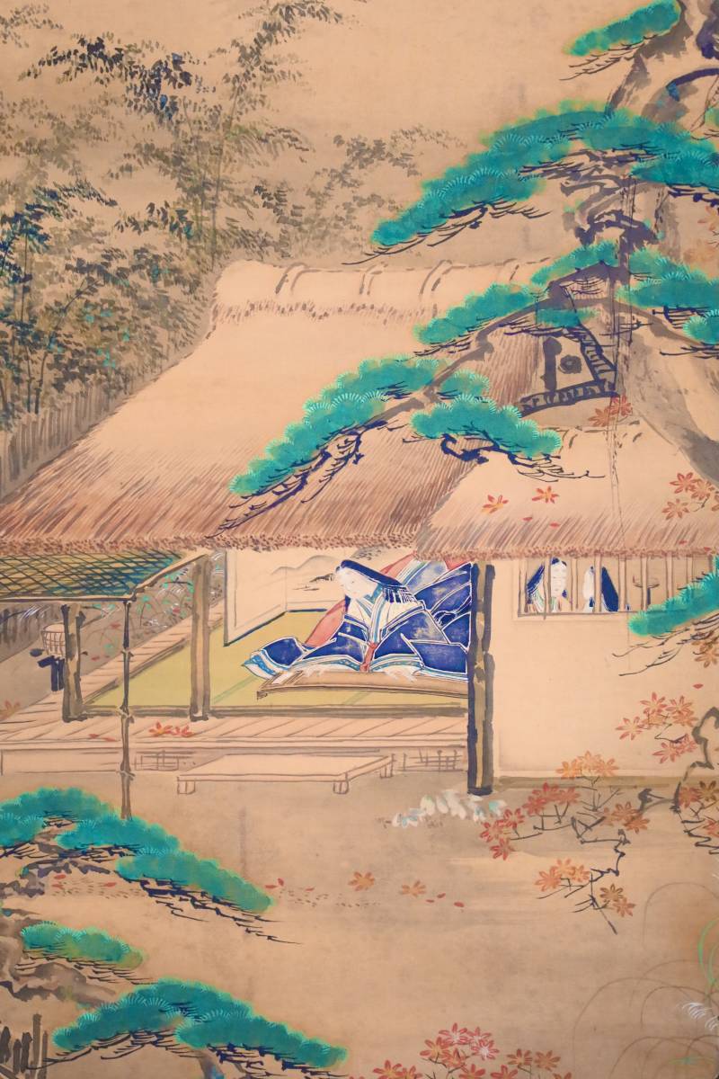 100%新品，新作登場】 【模写】大和絵 『狩野應信』 源仲国訪小督