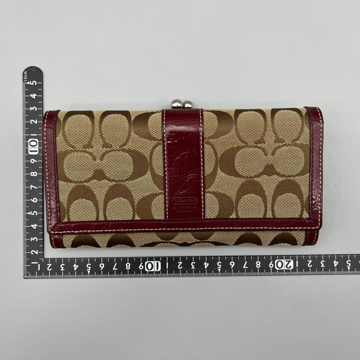 coach 長財布 ワインレッド COACH コーチ 長財布 がま口 ロング 