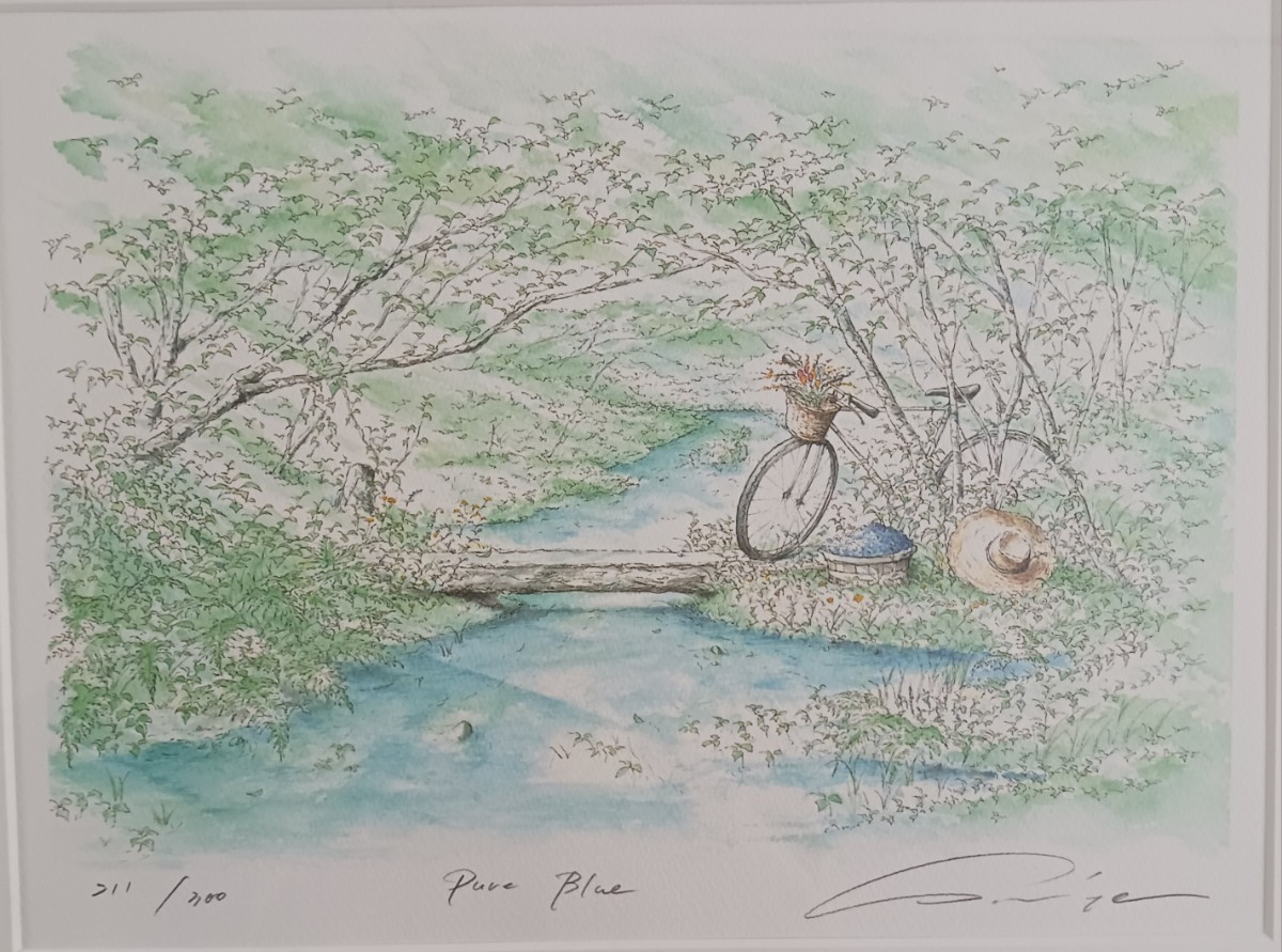 ●内田新哉『Pure Blue』ジクレー版画　サイズ56.5×46.5cm