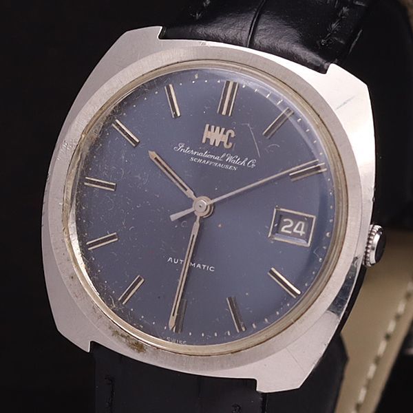 1円 IWC AT/自動巻 オールドインター デイト ラウンド 青文字盤 メンズ腕時計 -010 5372400YSD