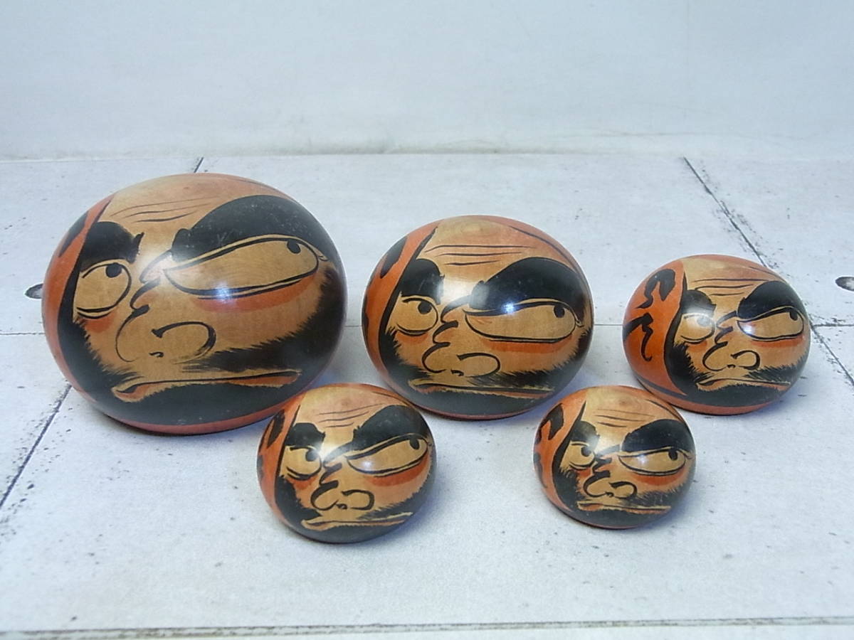 温湯 だるま 佐藤善二 作 5個セット 津軽 温湯 だるまこけし 佐藤善ニ
