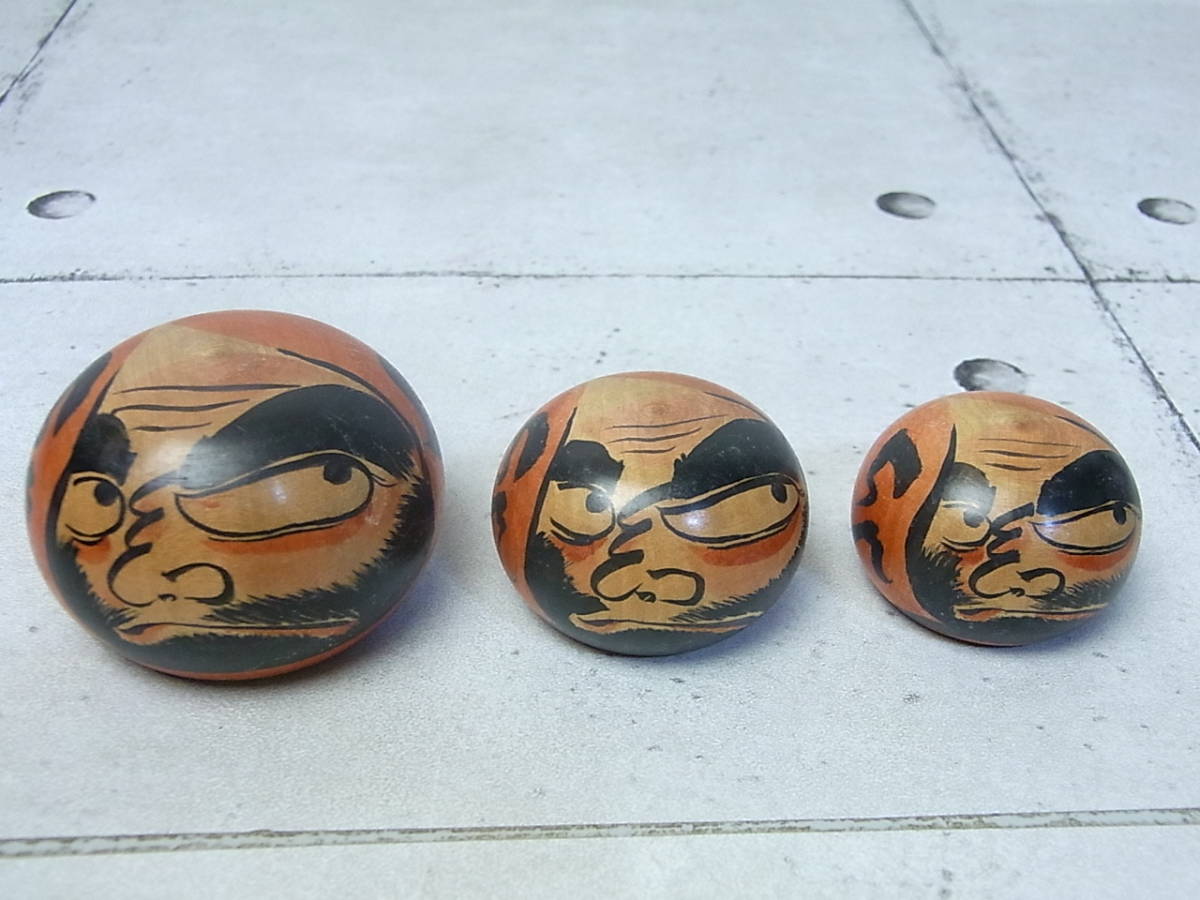 津軽系 だるま こけし 温湯 佐藤善二 3体セット 温湯 だるま 佐藤善二