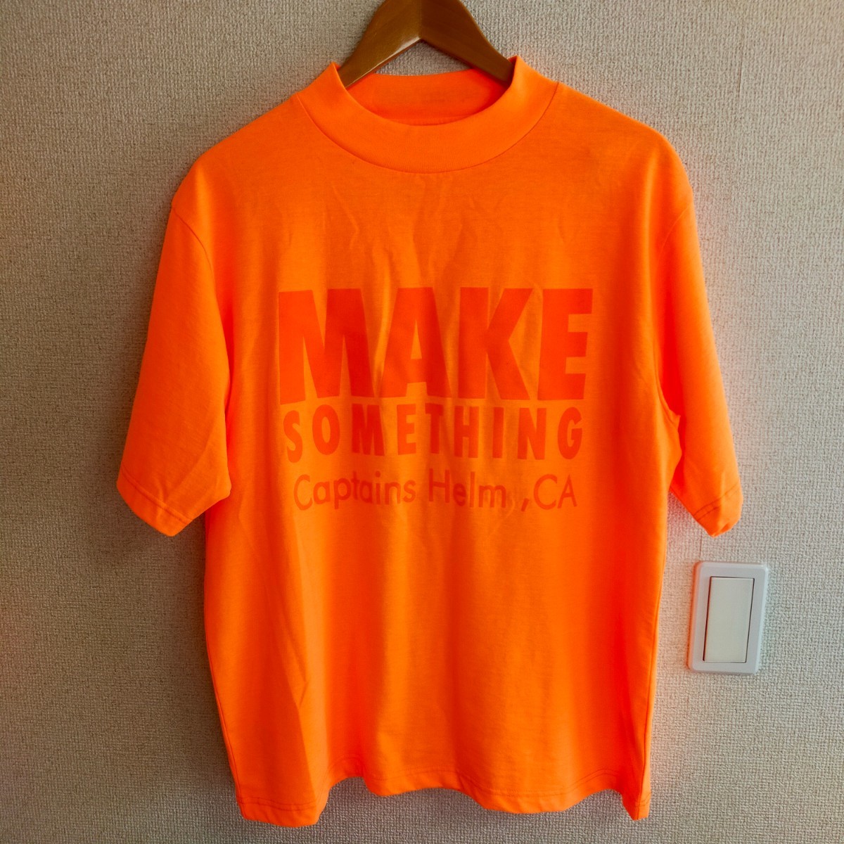 Captains Helm キャプテンズヘルム NEON MOCK-NECK TEE ネオン モック ネック Tシャツ 半袖 蛍光 M オレンジ