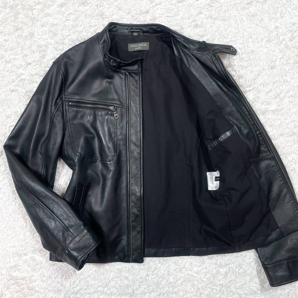 Wind Armor ブラックレザージャケット L Wind Armor 革