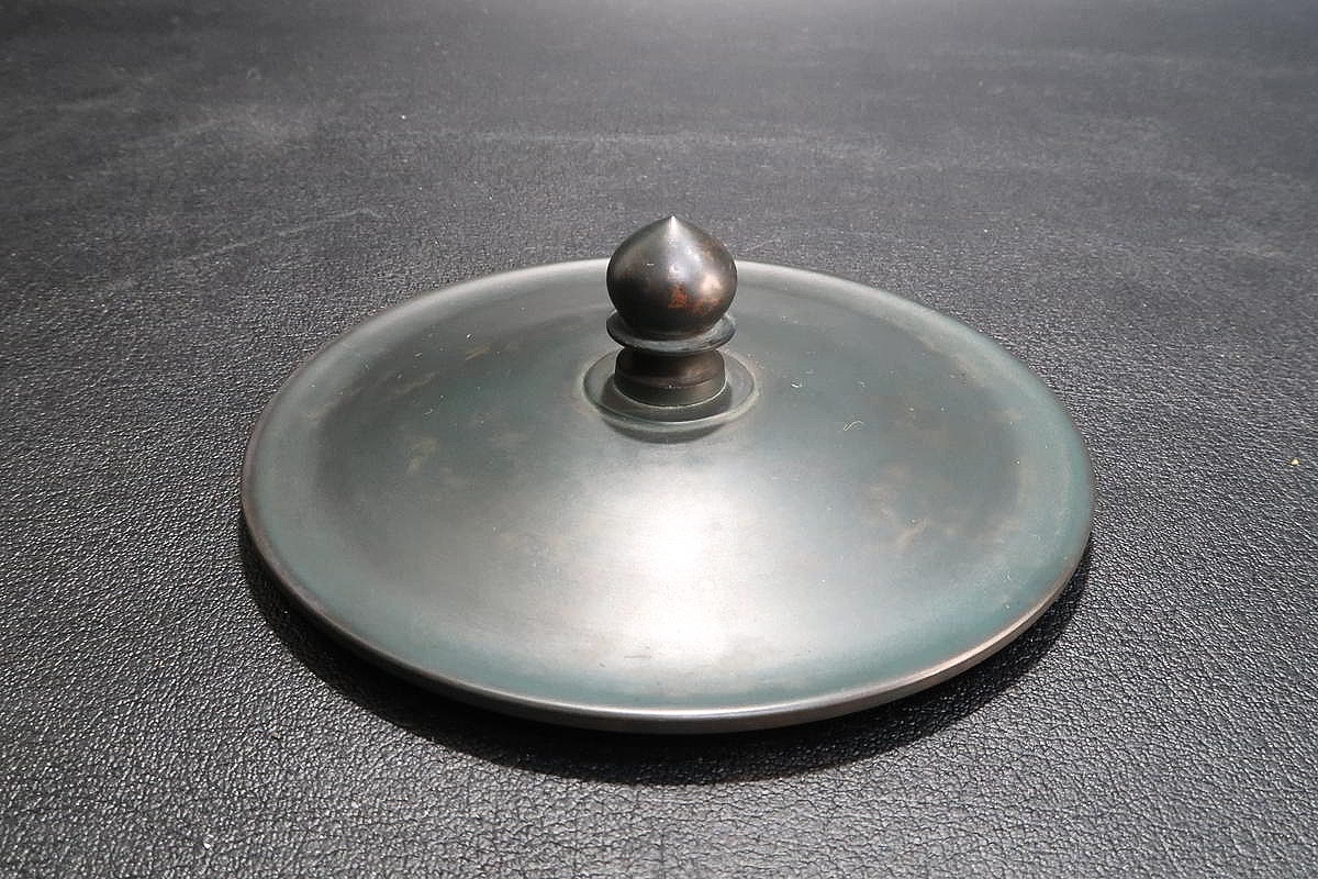 1円～ 【茶道具】 般若 勘渓 「唐銅 経筒花入」 花器 共箱・共布