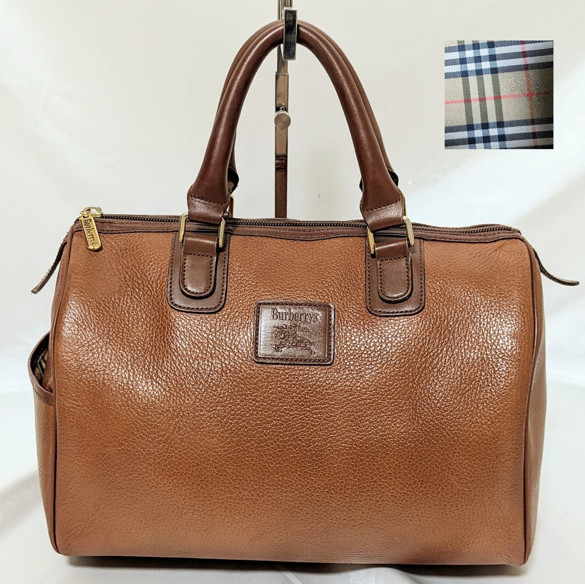 バーバリー ハンドバッグ ミニボストン BURBERRY ノバチェック 