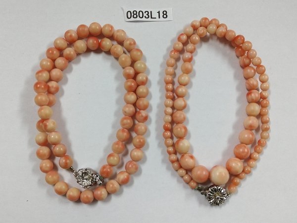 0803L18　本珊瑚　サンゴ　ネックレス　二点セット　約54.1ｇ