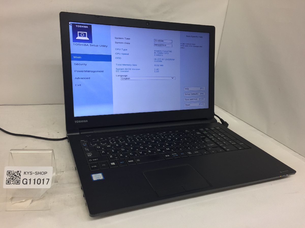 ジャンク/ TOSHIBA dynabook B65/H PB65HEB41N7AD11 Intel Core i5