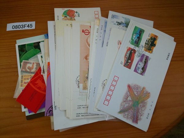 0803F45 中国切手　首日封　F.D.C.　年賀はがき　名清家具　小型シート　バラ等まとめ