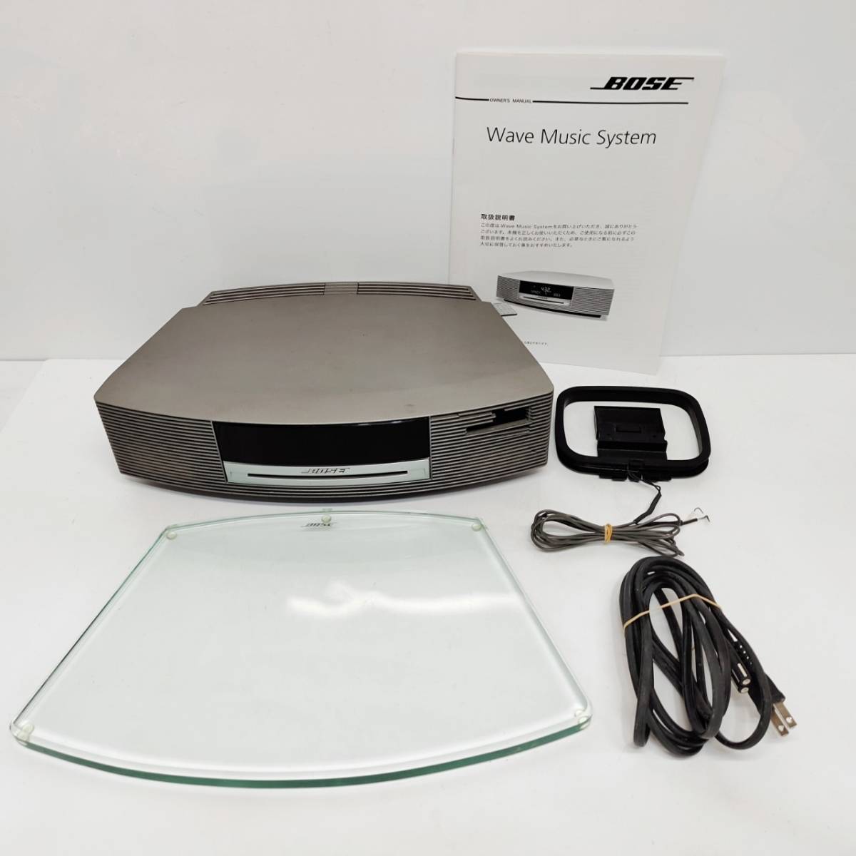 ●ボーズ Wave music system ウェーブミュージックシステム BOSE ブラック ガラス置台付き CD ラジオ 音響機器 オーディオ L941