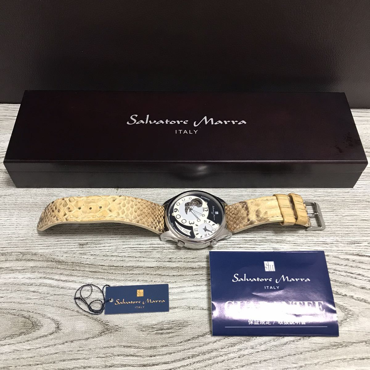 905-0525 稼働品 オートマチック Salvatore Marra サルバトーレマーラ SM-5024 メンズ腕時計 レザーベルト