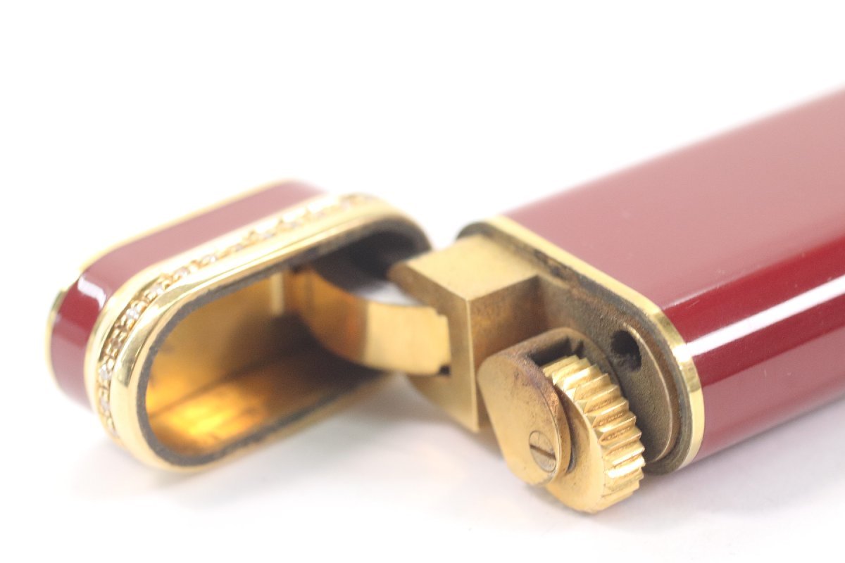 カルティエ ガスライター Cartier ゴールド オーバル 雑貨 ボルドー