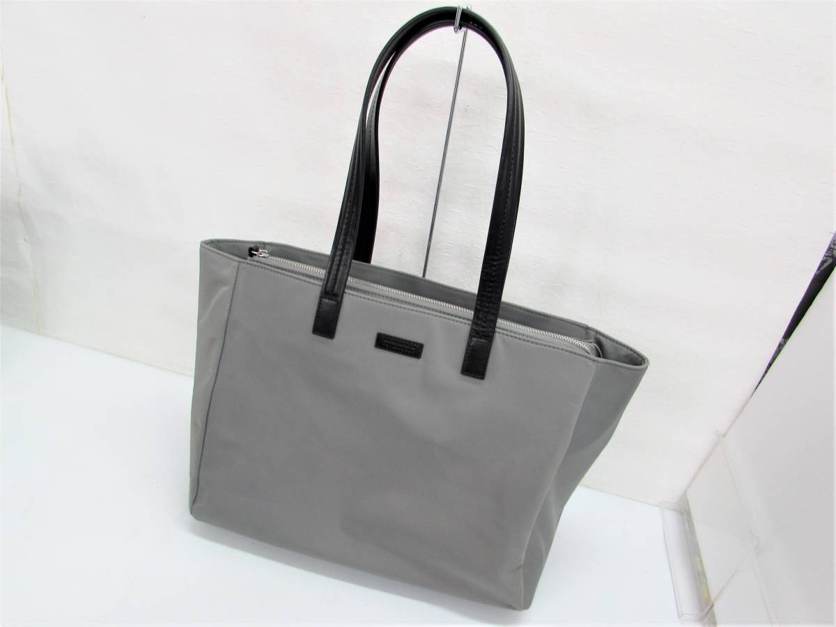 美品 MACKINTOSH PHILOSOPHY マッキントッシュ フィロソフィー トートバッグ 肩掛けショルダー ナイロン グレー系 35cm