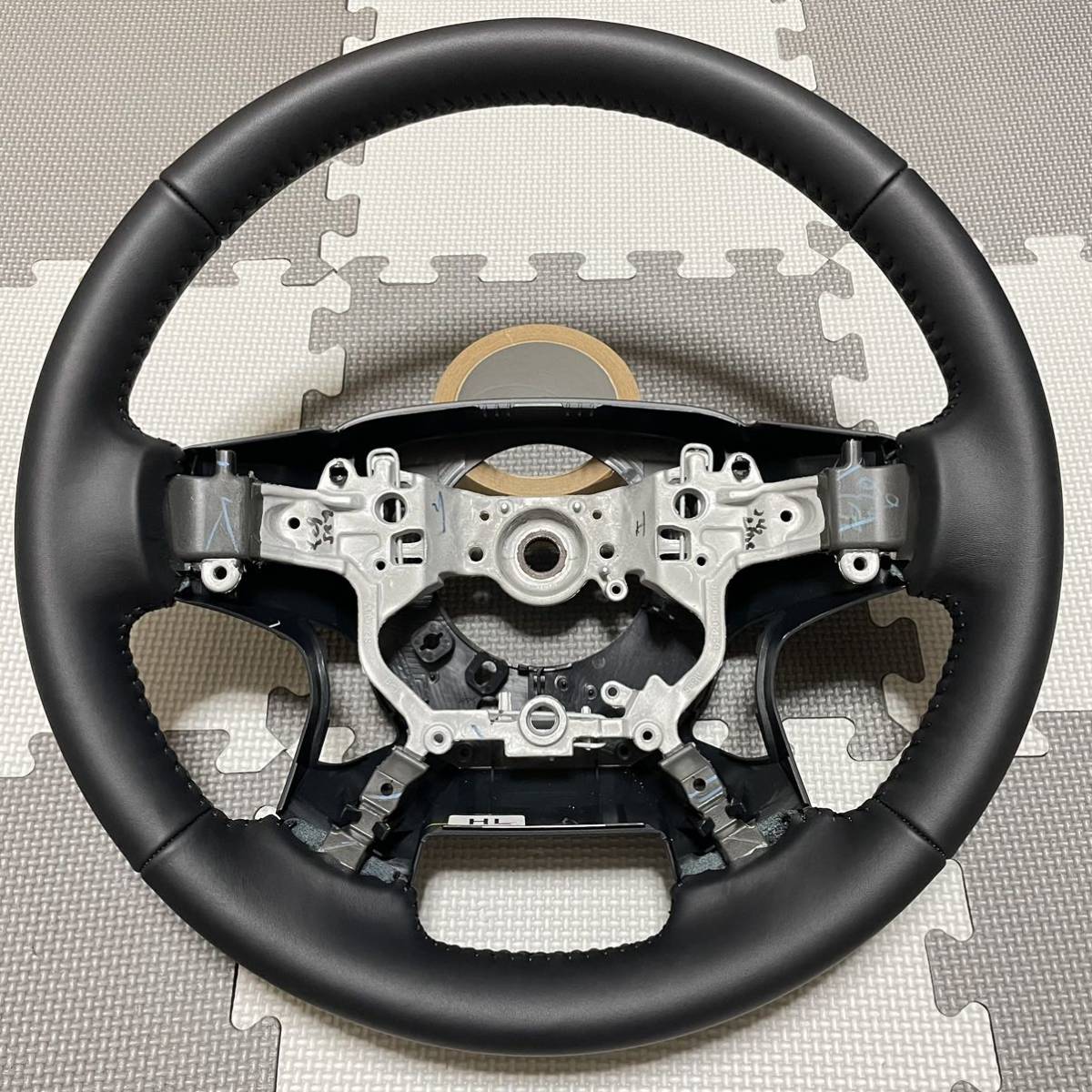 ★未使用 黒革★前期30系アルファード ヴェルファイア純正レザーステアリングハンドル★皮 革 本革GS120-05550 210クラウンAGH30W新車外し