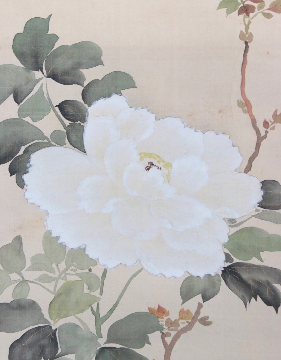 日本画 鳥と花の掛け軸 2025年最新Yahoo!オークション -掛け軸 花鳥