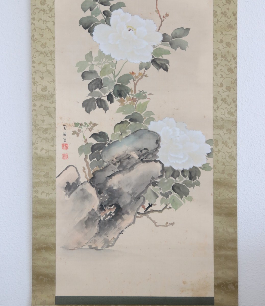 日本画 鳥と花の掛け軸 2025年最新Yahoo!オークション -掛け軸 花鳥