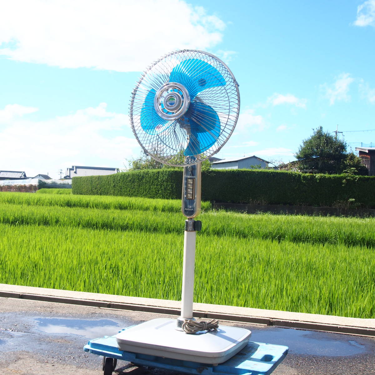 HORIE 卓上扇風機 レトロデザイン ブルー羽根 昭和レトロ ホリエ