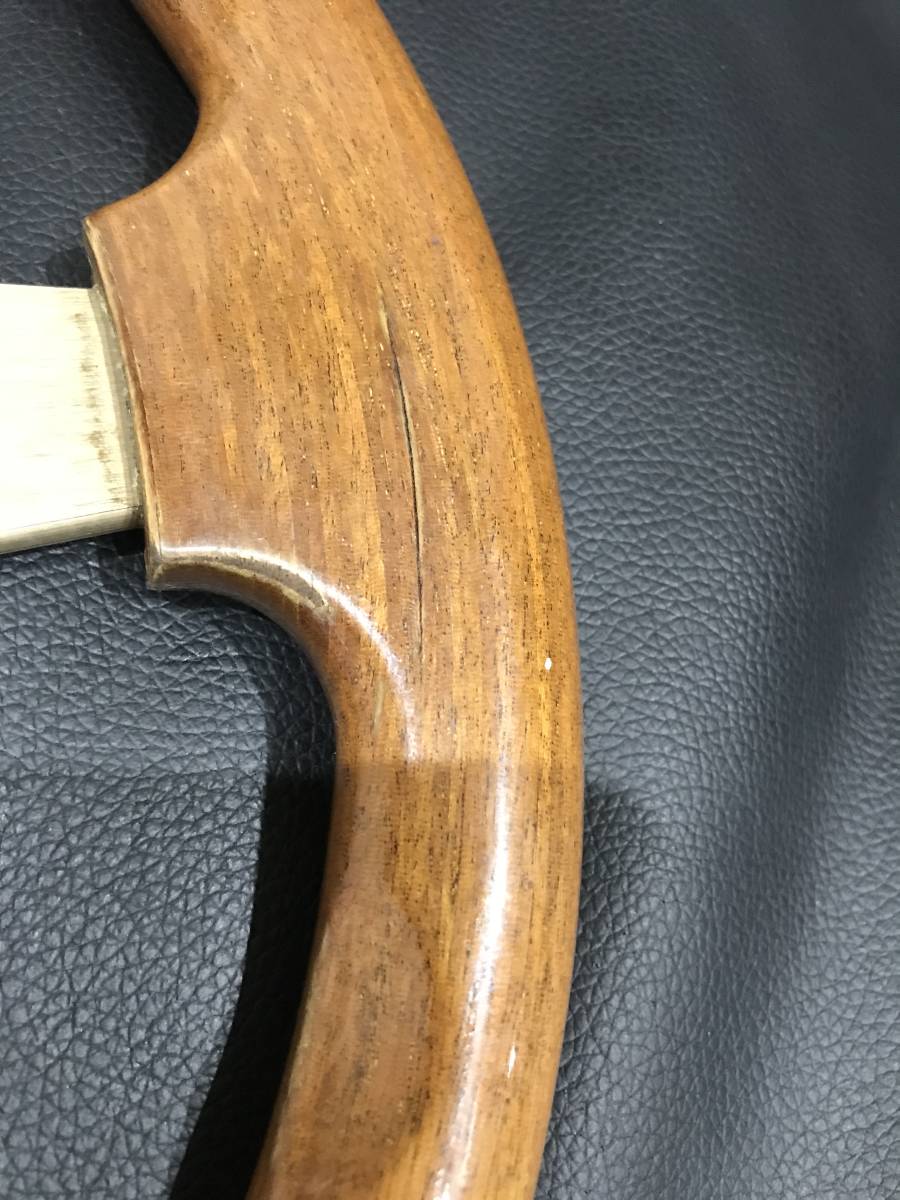 アバルト ゴールド ウッドステアリング 35Φ ホーンボタン付 当時物 旧