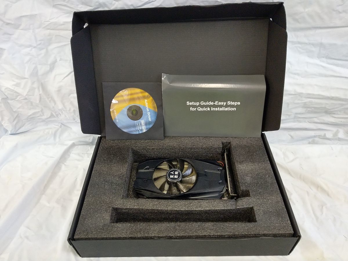 FG782 【中古】玄人志向 GTX1050Ti 4GBモデル GeForce NVIDIA GF-GTX1050Ti-4GB/OC/SFグラフィックボード GeForce GTX GPU【現状品】