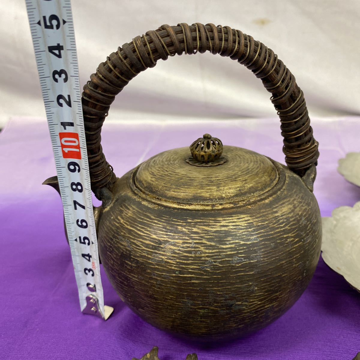 ◇煎茶道具 まとめ売り 茶器 急須 茶托 金属製 銅？ 真鍮？ 錫？ 乾茂