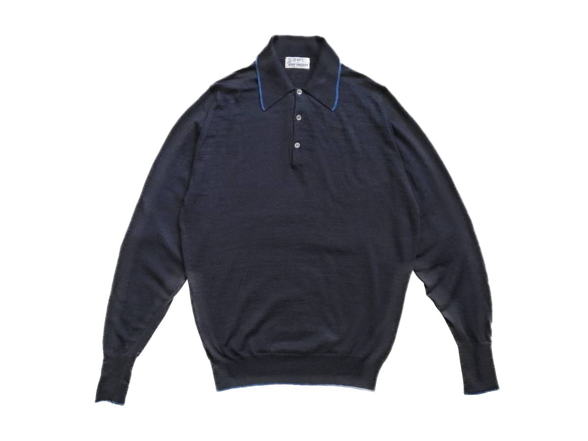 希少美品 80s90s John Smedley 英国製 ニットポロ ハイゲージ 旧タグ 
